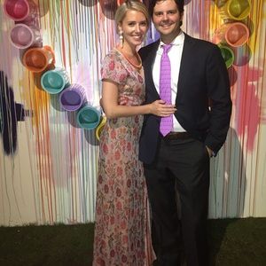 Anthropologie Floral knit maxi